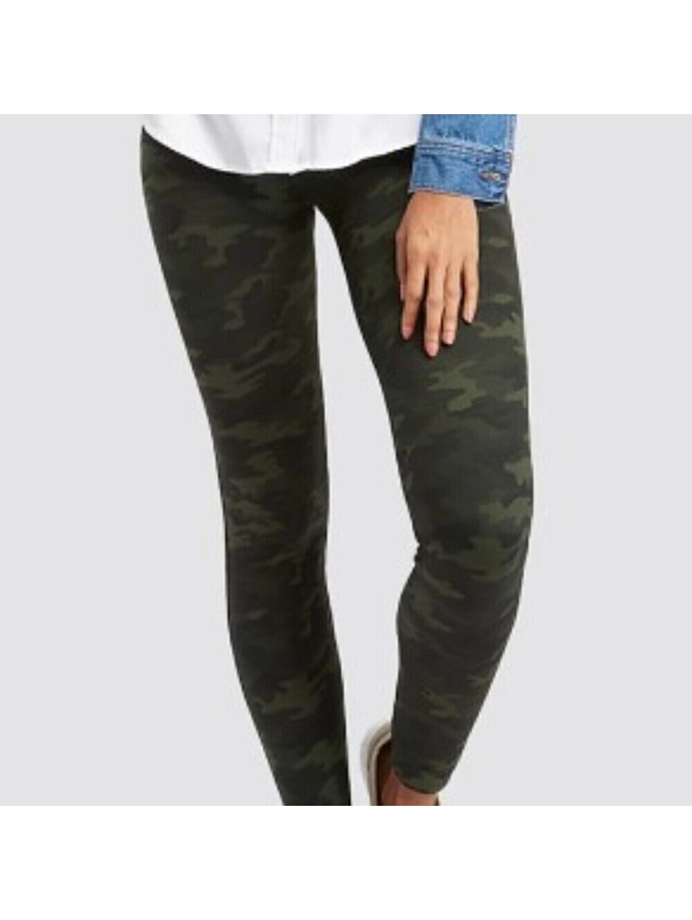 SPANX Look at Me Now Seamless Leggings Black Camo Size Large 10/12
